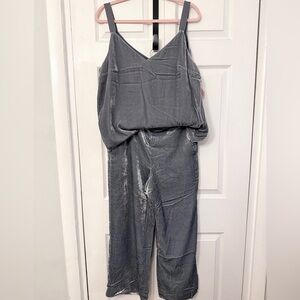Gray Velvet Jumpsuit L